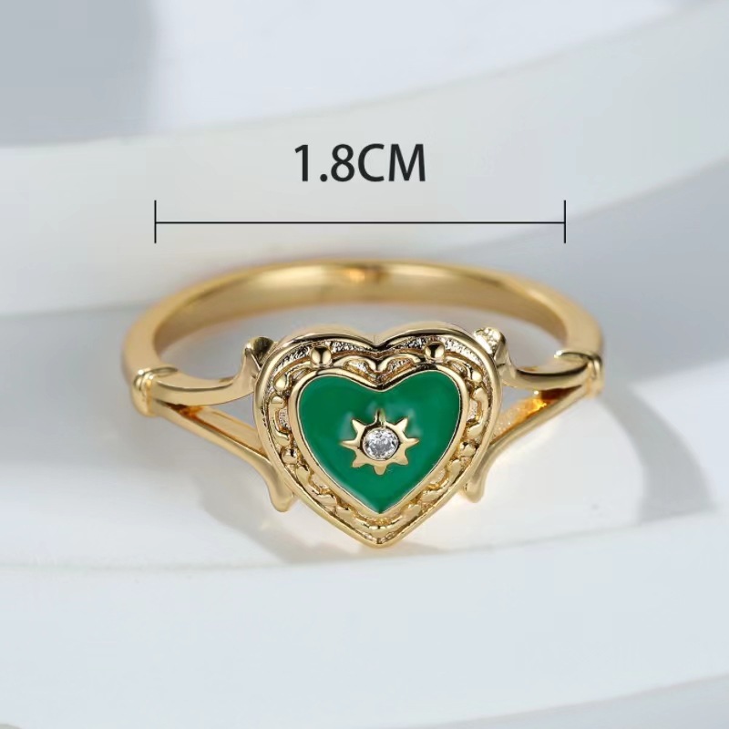 10g Weight Copper Gothic Heart Shape Rings