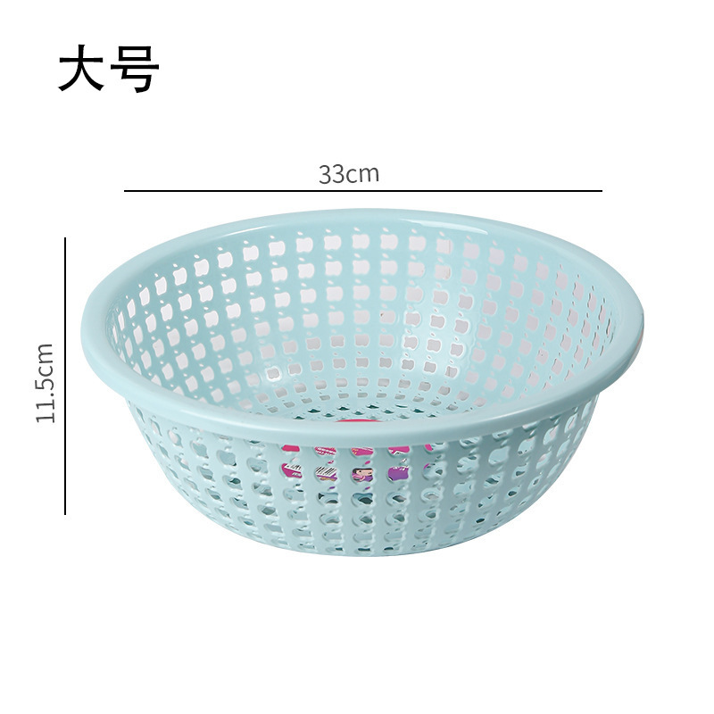 Cesta de drenaje de plástico hueca redonda Cesta de almacenamiento engrosada de frutas y verduras de cocina Cesta de lavado con filtro multifuncional