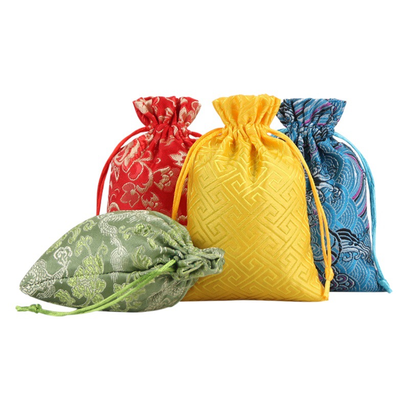 Bundle drawstring small linen cloth brocade bag jewelry gift packaging storage bag play walnut plate bead bag bracelet bag