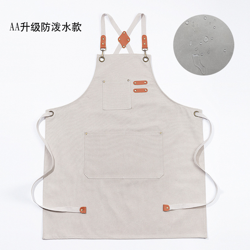 Algodón grueso delantal de lona de comercio exterior denim transfronterizo cocina doméstica tienda de té de leche delantal de ropa de trabajo al por mayor