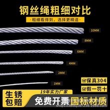 厂家优惠 不锈钢钢丝绳304吊绳护栏大棚船用刮粪起重绳钢丝线