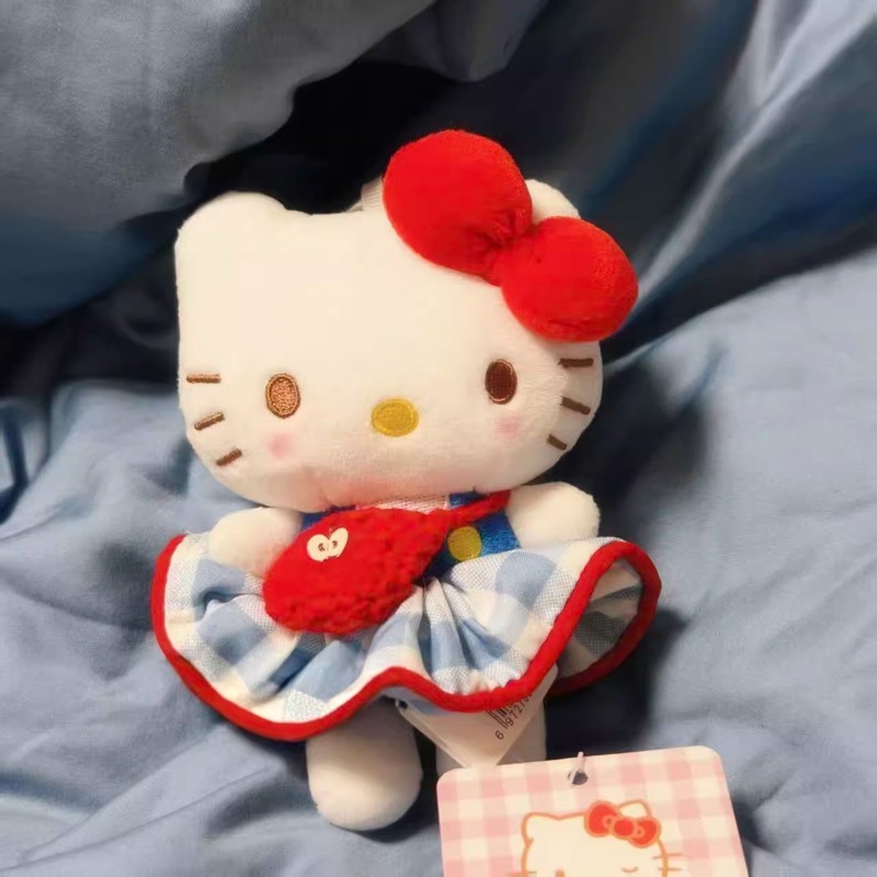 新款海盐夏天hellokitty包包挂件钥匙扣毛绒凯蒂猫小公仔玩偶礼物|undefined