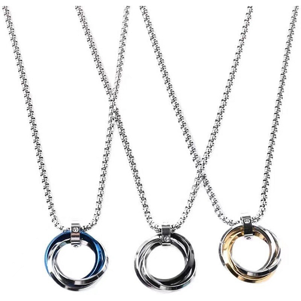 Hip-hop Circle Alloy Titanium Steel Plating Unisex Pendant Necklace display picture 8