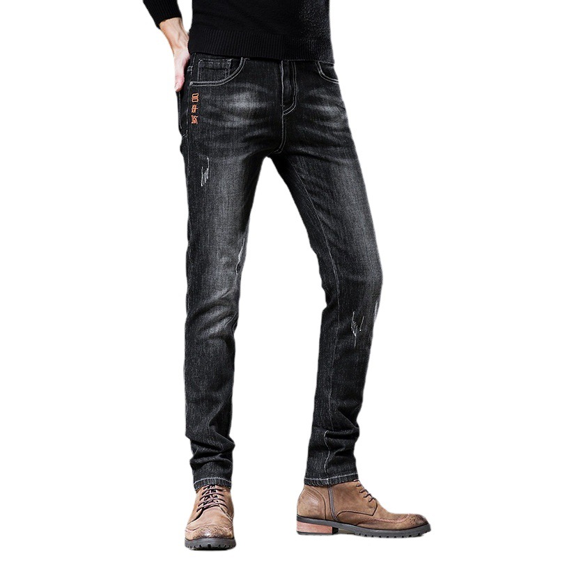 2023 pantalones vaqueros ocasionales del estiramiento de los hombres populares de Four Seasons jóvenes de los hombres del estilo de Hong Kong