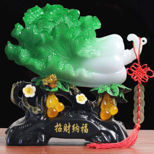 Jade Cabbage Ornaments, Home Decoration Crafts, Office Living Room Entrance Shop Opening Gifts