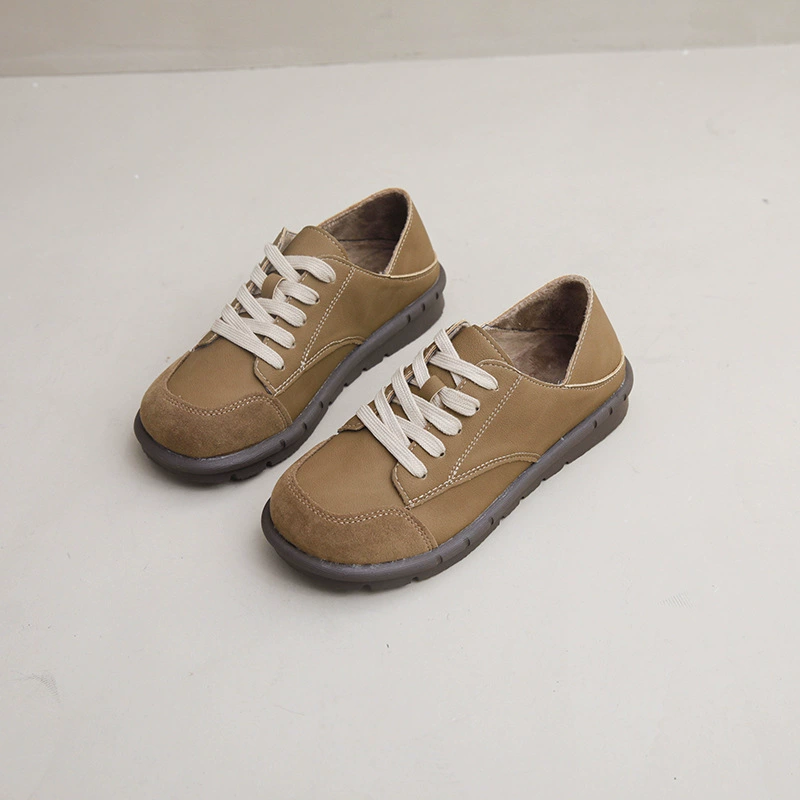 Кожаные туфли в британском стиле ретро, женские повседневные уродливые одиночные туфли на шнуровке в стиле Акихито с толстой мягкой подошвой