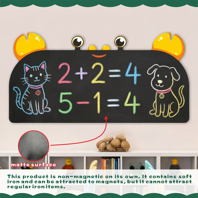 Blackboard Set - Crab-Shaped Design, Matte Frosted Material, Can Be Attached to the Back, Contains Iron for Magnetic Attachment