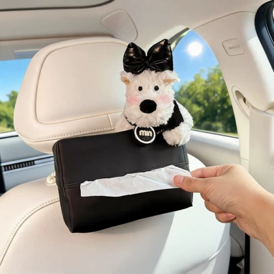 2026 New Model West Highland Car tissue box/set - bow-west-highland-seat-tissue-box