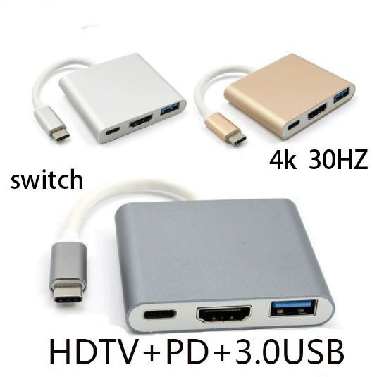 Type-c three-in-one docking station supports switch4K60HZ HD laptop 3.0 USB docking station