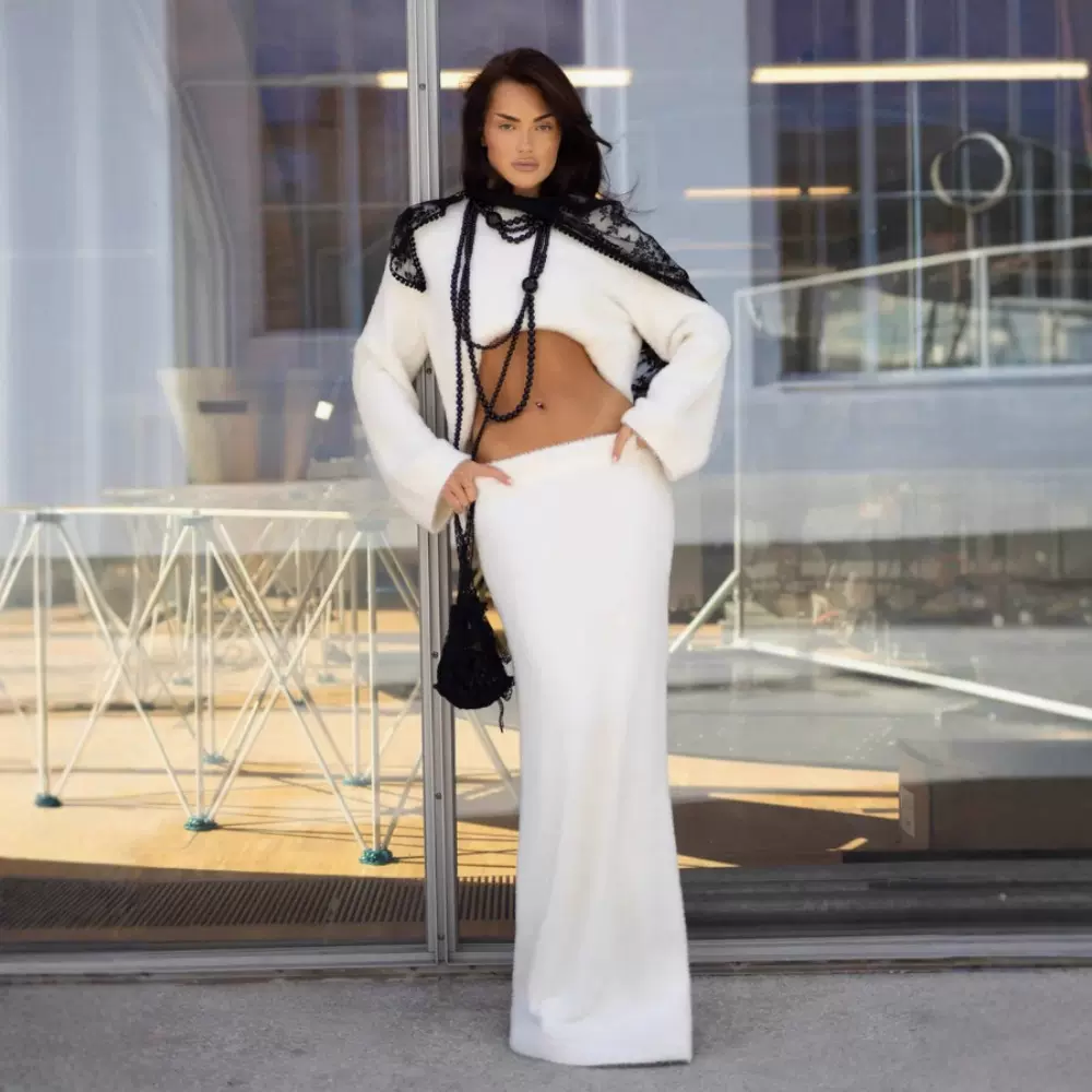 Костюм вязаный теплый毛衣套装女休闲两件套