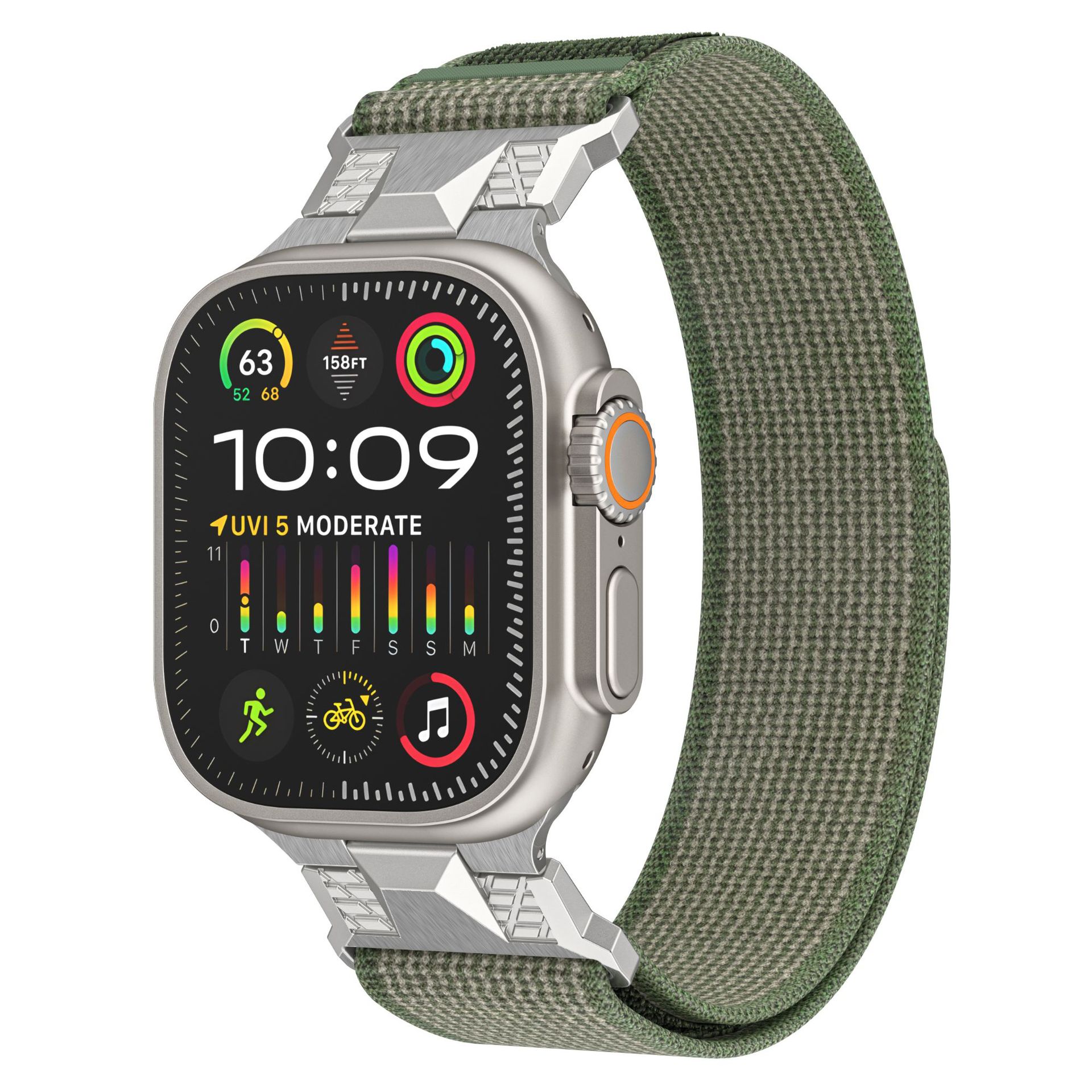Applicable AppleWatch strap 42/44/45/49mm nylon measi -field…