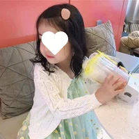 Тонкий дышащий вязаный кардиган для девочек, детская весенне-летняя рубашка с кондиционером, топ, маленькая куртка, стильная верхняя одежда с длинными рукавами и шалью