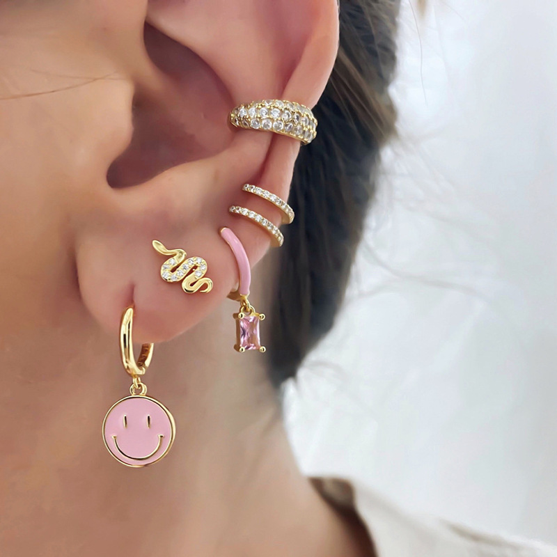 Epoxy Diamond Eardrop Earring Fashion Colorful Ear Clips