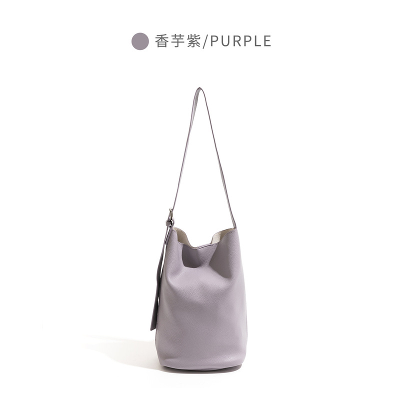CKKUI ライト高級ニッチソフトレザー PU レッドバッグハイエンドバケットバッグ大容量通勤ショルダートートバッグ|undefined