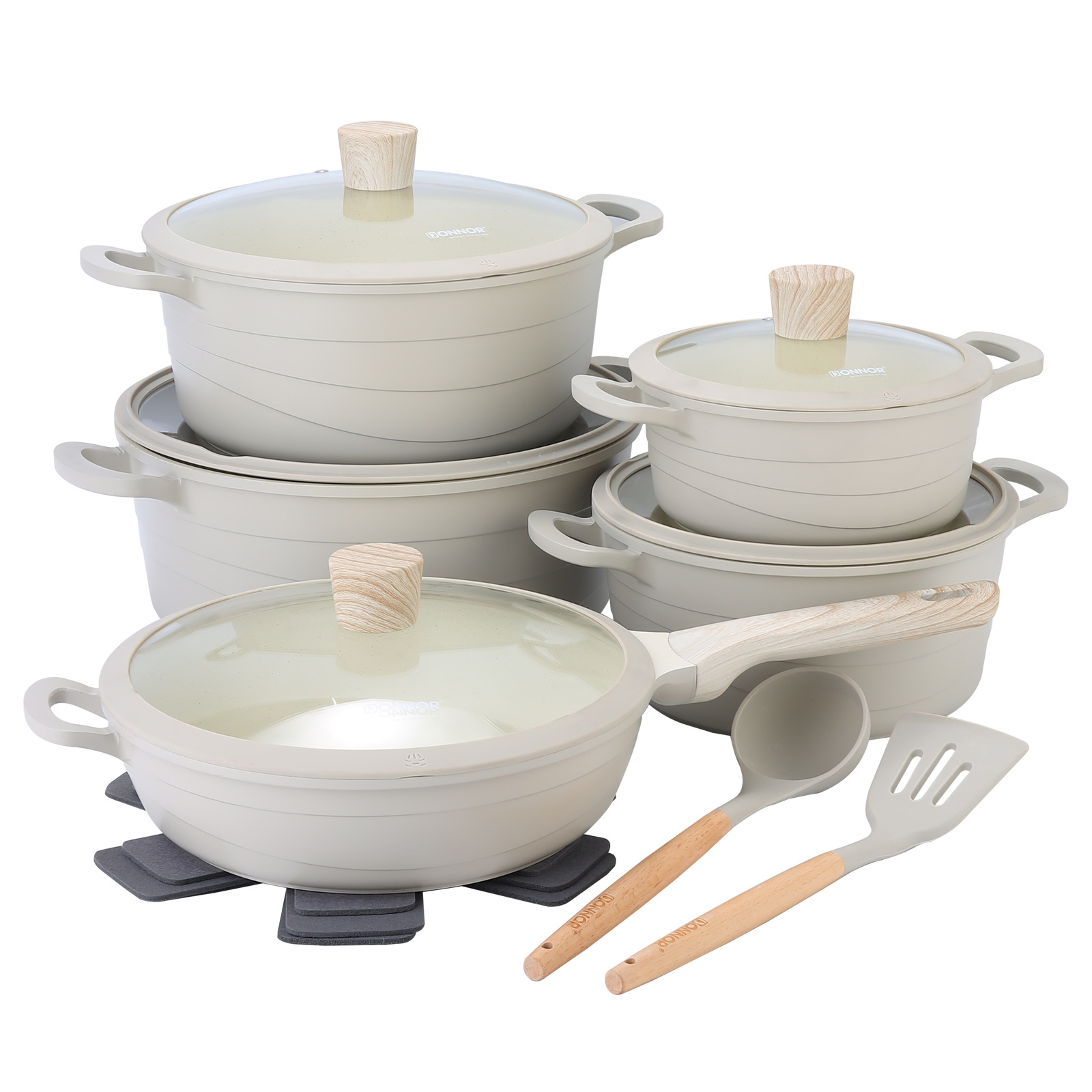 DONNOR 15 piezas de conjunto de olla de cocina de ondas, conjunto de olla de cocina image 8