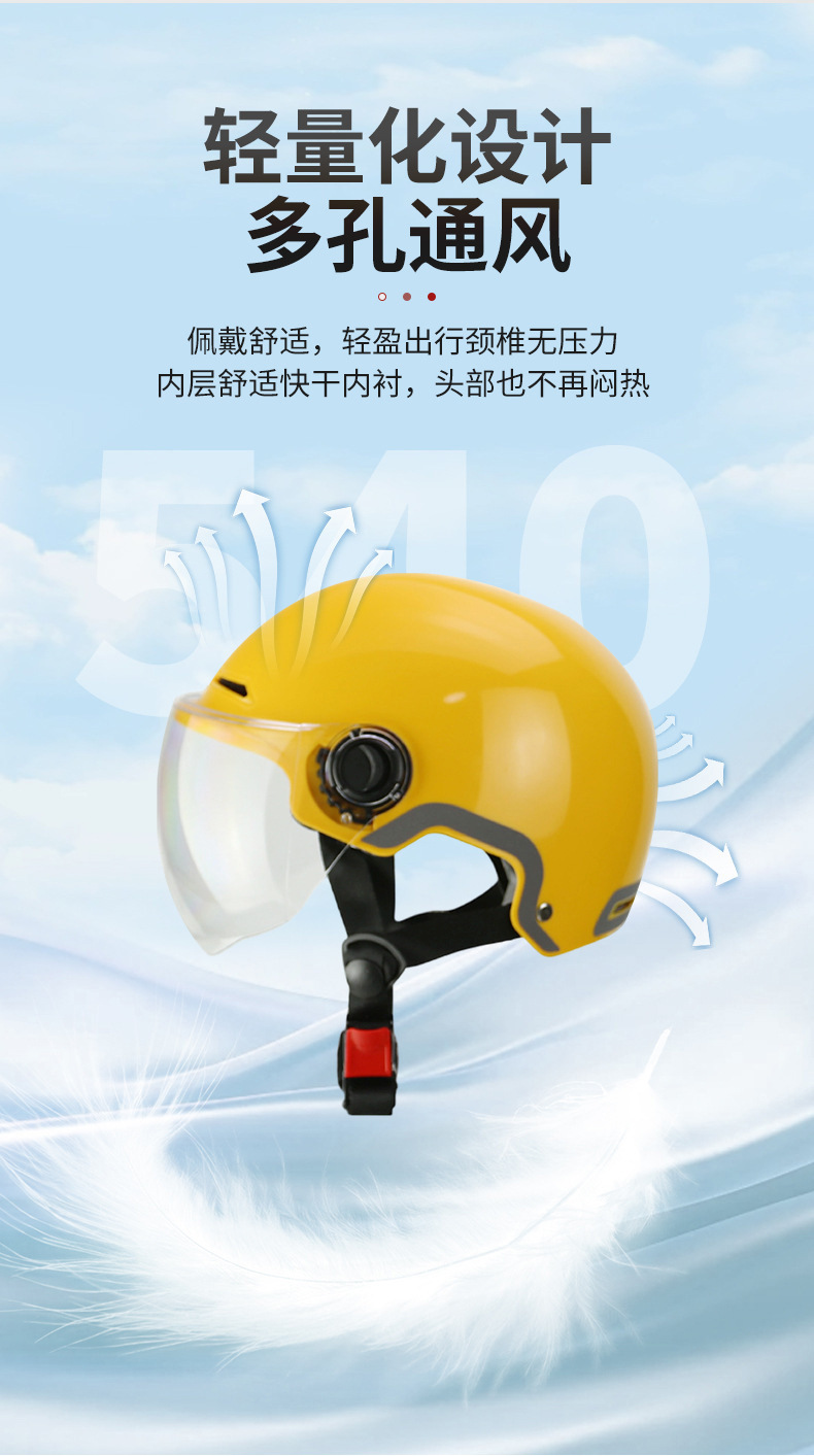 Yellow Motorcycle Rider Helmet New Custom Gift 3C Certified New National Standard All-Season Electric Vehicle Helmet