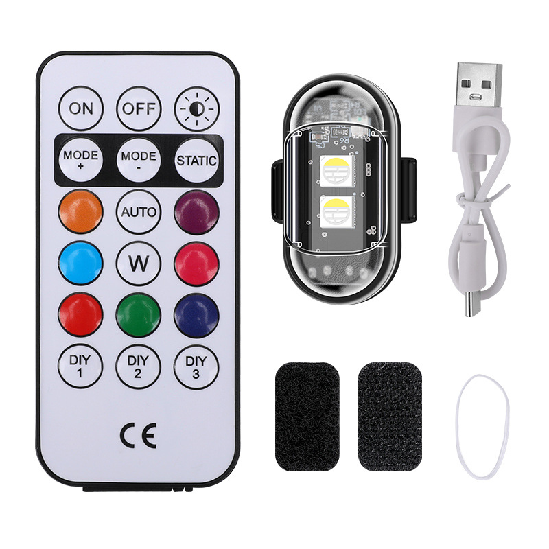 Universal Wireless Remote Control Motorcycle Car Universal Eight-Color Warning Light (Motosiklet ləvazimatları və aksesuarları) - one-light-one-remote