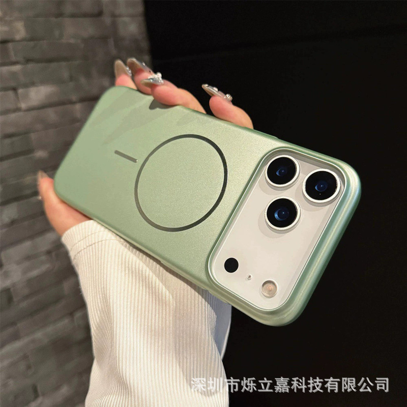 适用iPhone17磨砂金属漆磁吸手机壳苹果16PROMAX超薄PC全包保护套|undefined