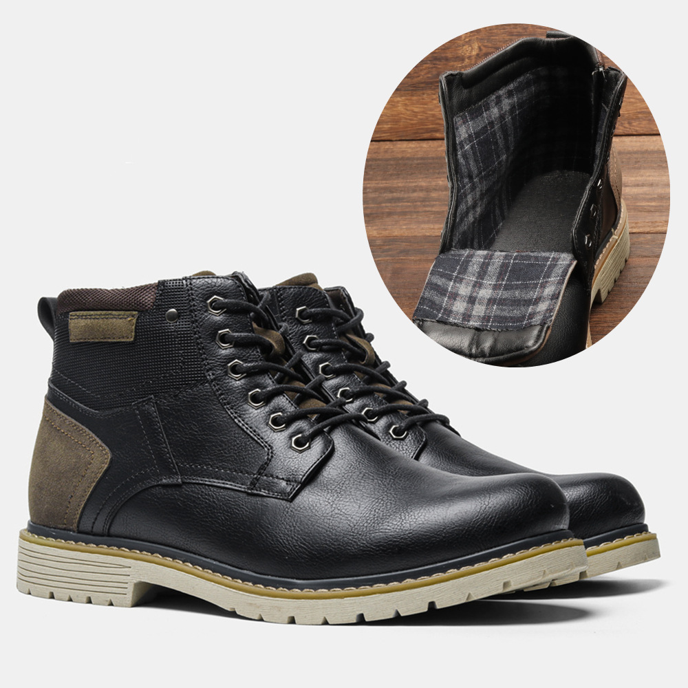 Men's Martin Boots Independent Station Retro Color Polished Ankle Boots Cross-border Trade Men's Shoes Plus Size Autumn and Winter Men's Boots_voghion.com