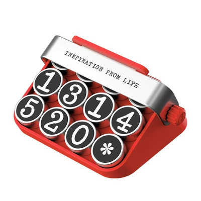 New typewriter temporary parking sign retro phone number plate creative car decoration mobile phone number moving card (Nömrəli dayanma kartı) - classic-red