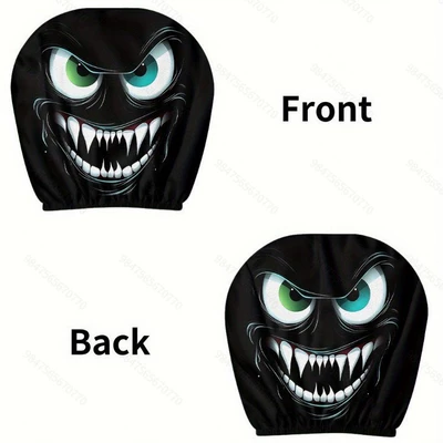 Universal seat cover — with Female Ghost and Skull Print, Customizable - 27-double-sided-printing-1pc-26cm28cm