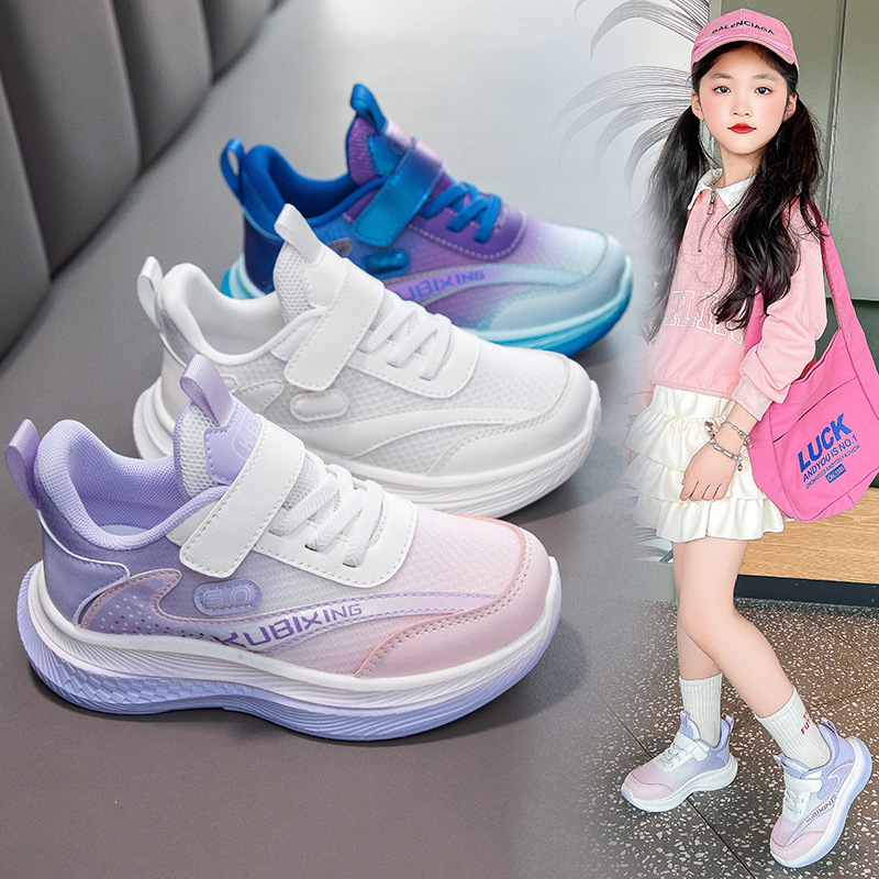 Girls' shoes 2025 new spring and autumn mesh breathable children's sneaker super light running shoes for children and little girls