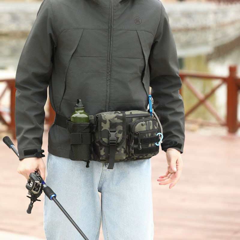 Waist Bag Men's Multifunctional Lure Bag Camouflage Tactical Wear-Resistant Construction Site Outdoor Hiking and Cycling Motorcycle Travel Camouflage Work Bag