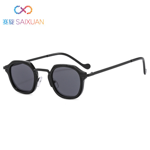  Summer New Fashion Sunglasses for Men and Women, European and American Style Metal Black Sunglasses, Personalized UV Protection, Wholesale