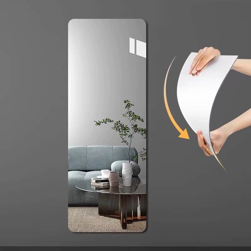 Акридовое зеркало HD самоклеящаяся мягкая зеркальная наклейка настенное зеркало без деформации