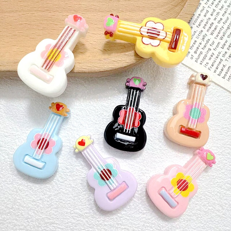 New Resin Glossy Colorful Ukulele Guitar DIY Handmade Hairpin Keychain Bag Pendant Jewelry Accessories New Resin Glossy Colorful Ukulele Guitar DIY Handmade Hairpin Keychain Bag Pendant Jewelry Accessories