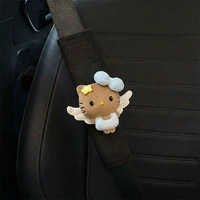 Car seatbelt shoulder pad cartoon Seat belt shoulder pad - angel-wings-blue-bean-eyes-kt-standard