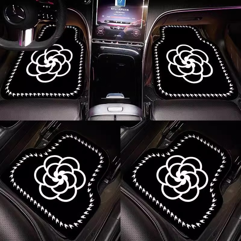 Four-Piece Set of Car Floor Mats, Universal Car Floor Mats, Single-Piece Anti-Slip and Wear-Resistant Foot Mats for the Main Driver, Easy to Clean Car Mats