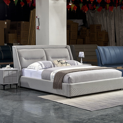 布藝床 科技布1.8米主臥軟包布床 多功能氣壓儲物床ins網紅雙人床