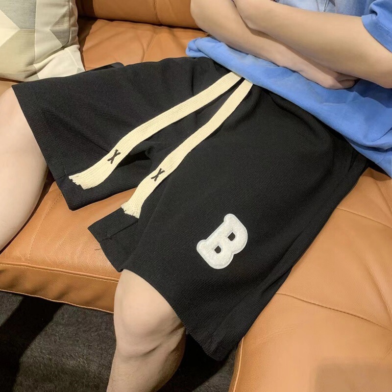 Waffle Shorts Men's Summer Thin American Loose Large Size Versatile Casual Sports Pants Lettered Mid-Length Pants Waffle Shorts Men's Summer Thin American Loose Large Size Versatile Casual Sports Pants Lettered Mid-Length Pants