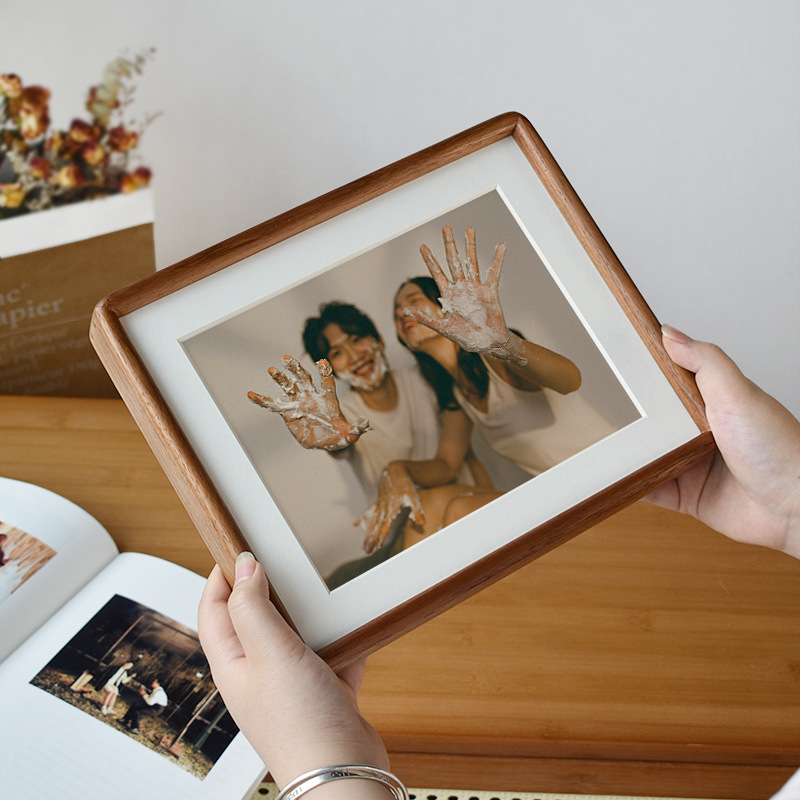 Carefully Selected Black Walnut Wood and Cherry Wood with Rounded Corners, 6inch Photo Frames, New Chinese-Style Picture Frames, High-End Solid Wood Picture Frames