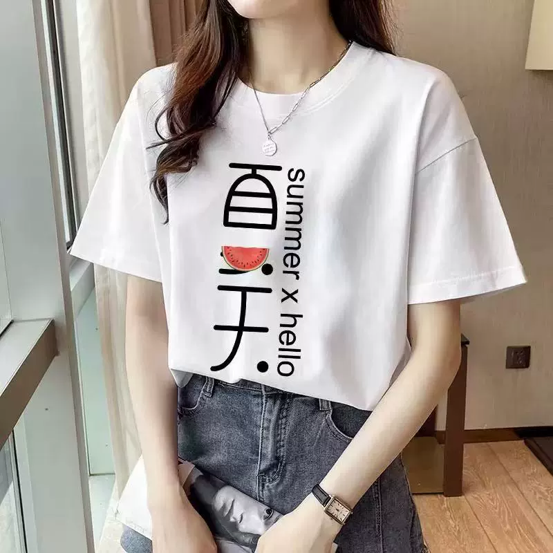 Футболка европейского стиля летняя короткий рукав, размеры L–5XL