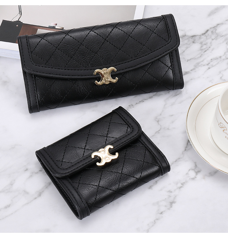 Women's Solid Color Pu Leather Buckle Coin Purses display picture 2