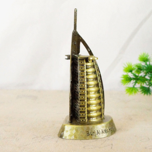 Colorful sailboat hotel model ornaments creative decorations souvenirs landmark building metal sailboat hotel tourism