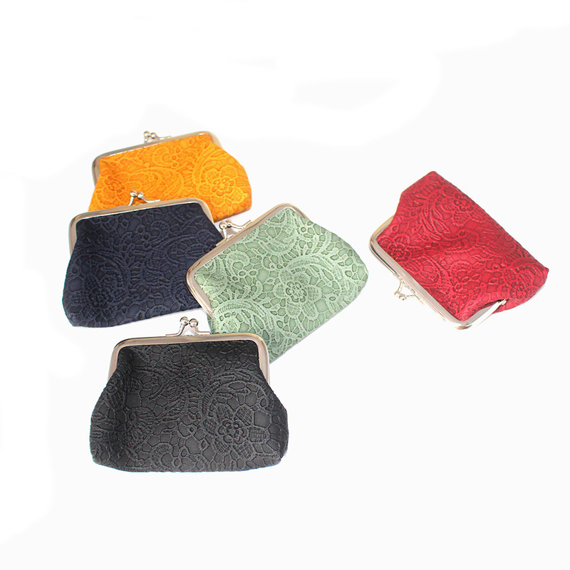 PU Lace Coin Purse Coin Small Purse Women's Hand-held Red Envelope Key Storage Coin Bag Small Gift