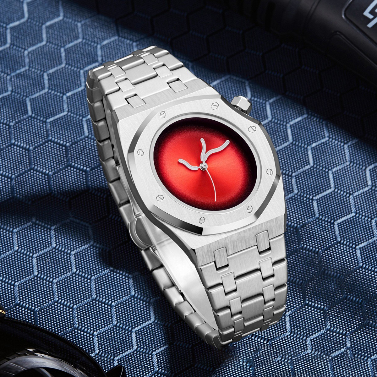 New Octagonal Men's Watch With Original Curves, Simple And Versatile, High Aesthetic Value, Waterproof Steel Band_voghion.com