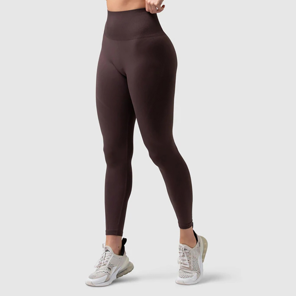 De Base Des Sports Couleur Unie Spandex Col Rond Survêtement T-shirt Leggings display picture 8