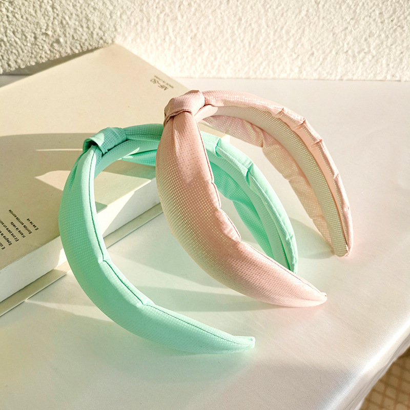 Korean Pure Color Shiny Cloth Knotted Headband display picture 6