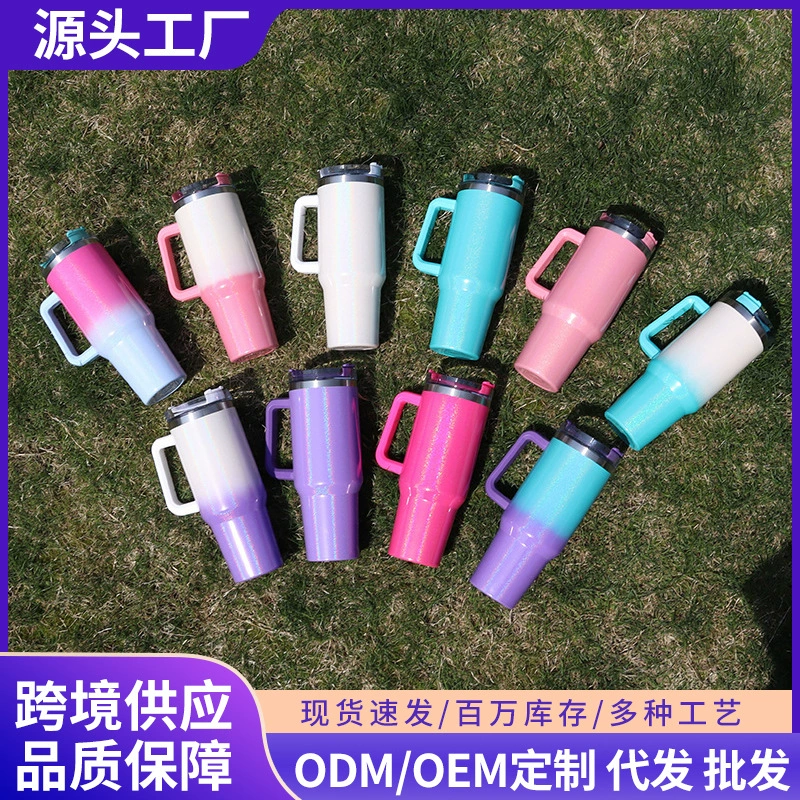 Автомобильная чашка Amazon, портативная чашка для льда, большая емкость, чашка с ручкой из нержавеющей стали, изолированная чашка, производитель, оптовая продажа