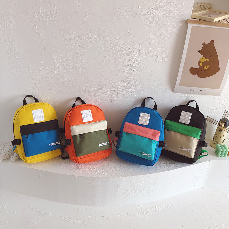 Kindergarten schoolbag 2022 nueva Corea del Sur de la moda de contraste de color casual niño mochila chica estudiante mini mochila