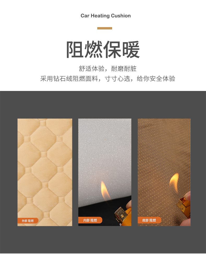 Car heating cushion winter plush non-slip cushion 5V voltage USB interface single small square cushion cross-border wholesale