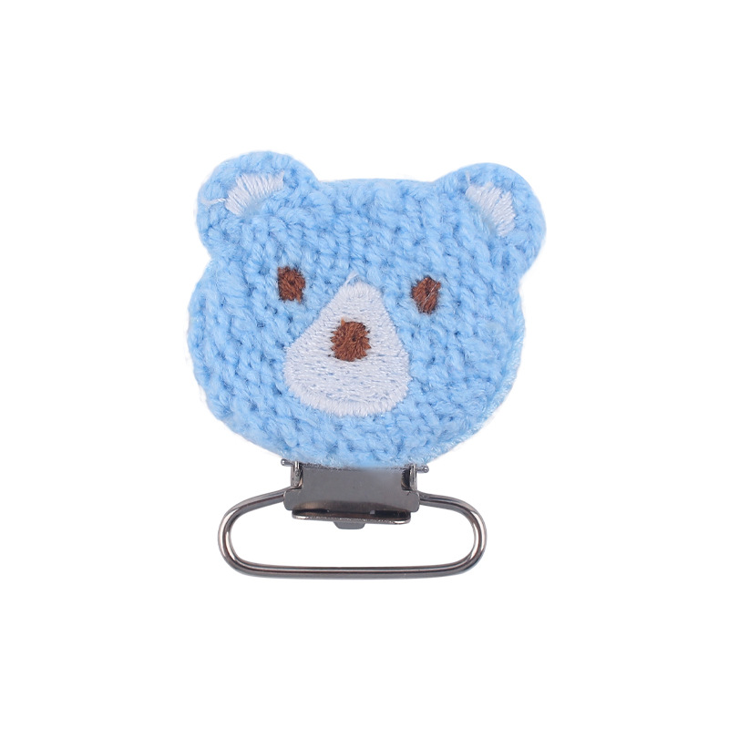 Suministros para bebés nuevo ganchillo DIY oso cabeza pezón clip bebé oso clip pezón anti-caída cadena Accesorios