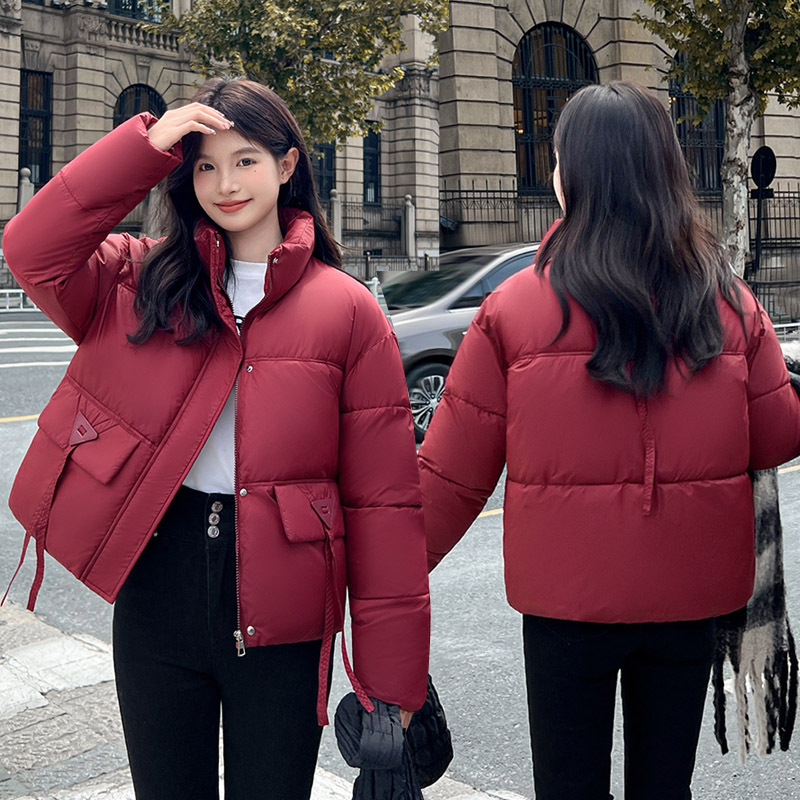 Ropa de pan corta, ropa de algodón coreana, mujer pequeña, cuello grueso, calor, atmósfera casual, abrigo de algodón de invierno image 1