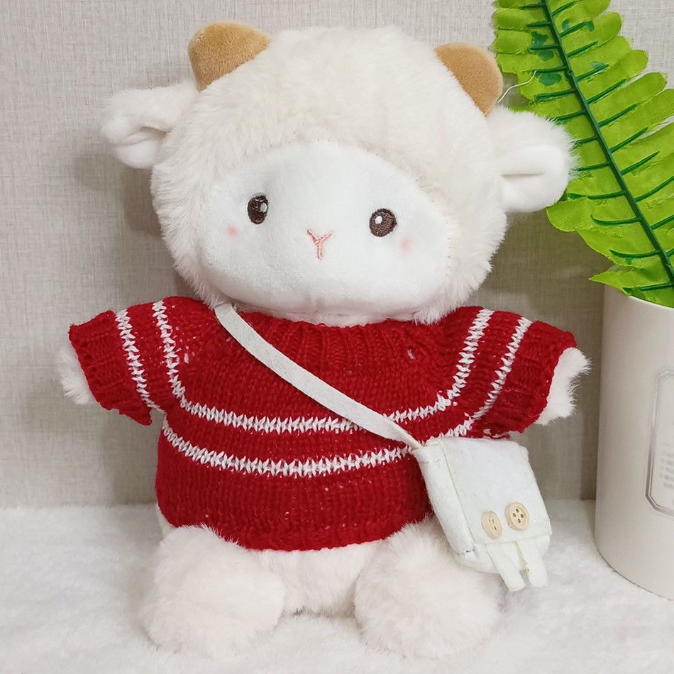 Muñeca de cambio de ropa de oveja de Polk almohada regalo de cumpleaños actividad de seguridad arrojando muñeca de agarración emoción acompañante muñeca de cordero