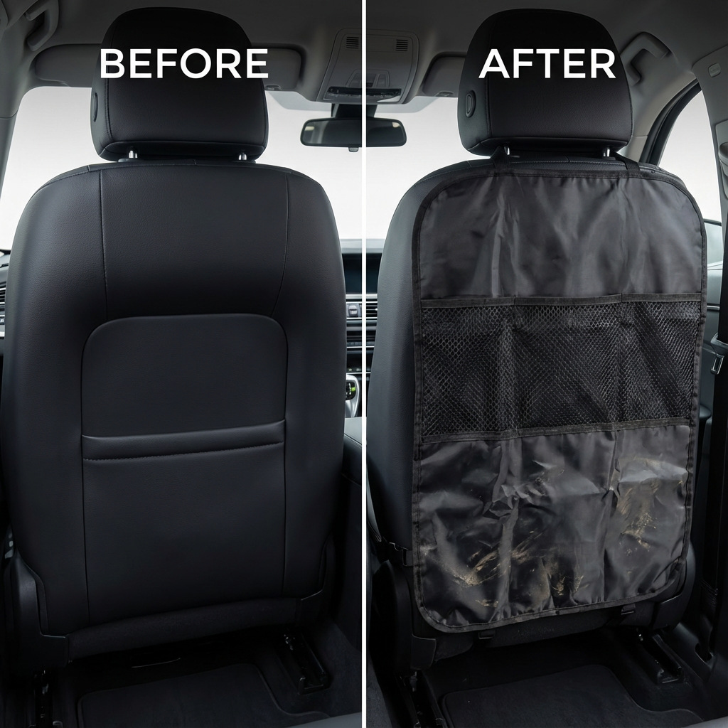 Car Seat Back Anti-Kick Pad Universal Model Front Seat Back Child Anti-Kick Anti-Dirt Storage Bag Organizer Supplies
