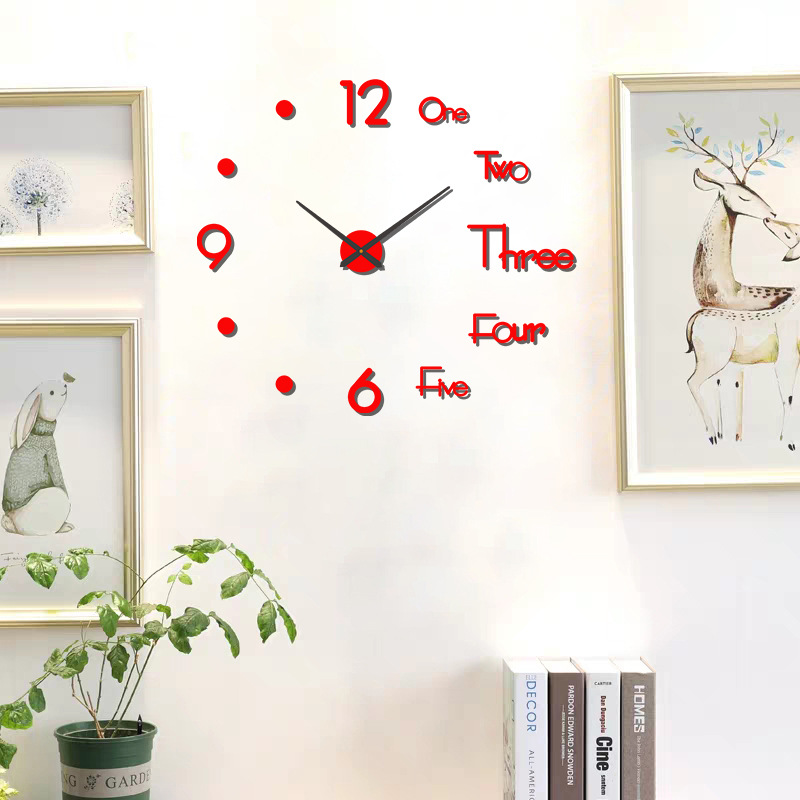 Nórdico creativo luminoso DIY reloj de fondo de la sala de estar gran reloj de pared reloj mudo libre de perforación estéreo etiqueta de la pared reloj